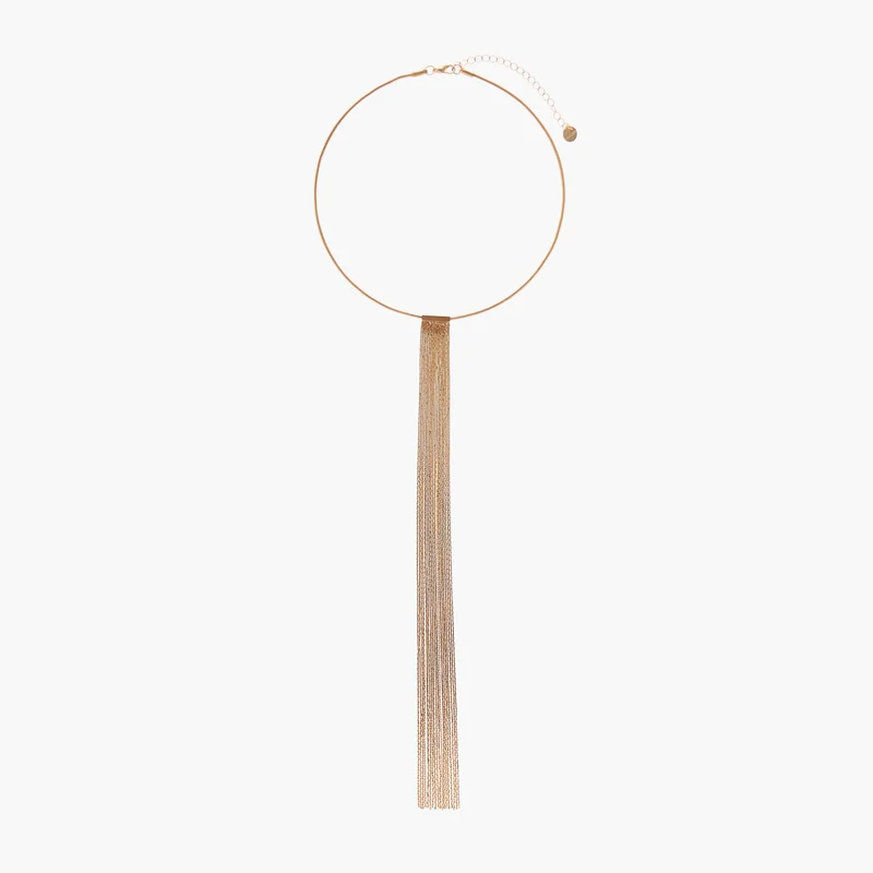 LIFESTYLE Metallic Tassel Detail Necklace for Women